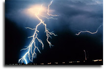 Image of a night-time thunderstorm.